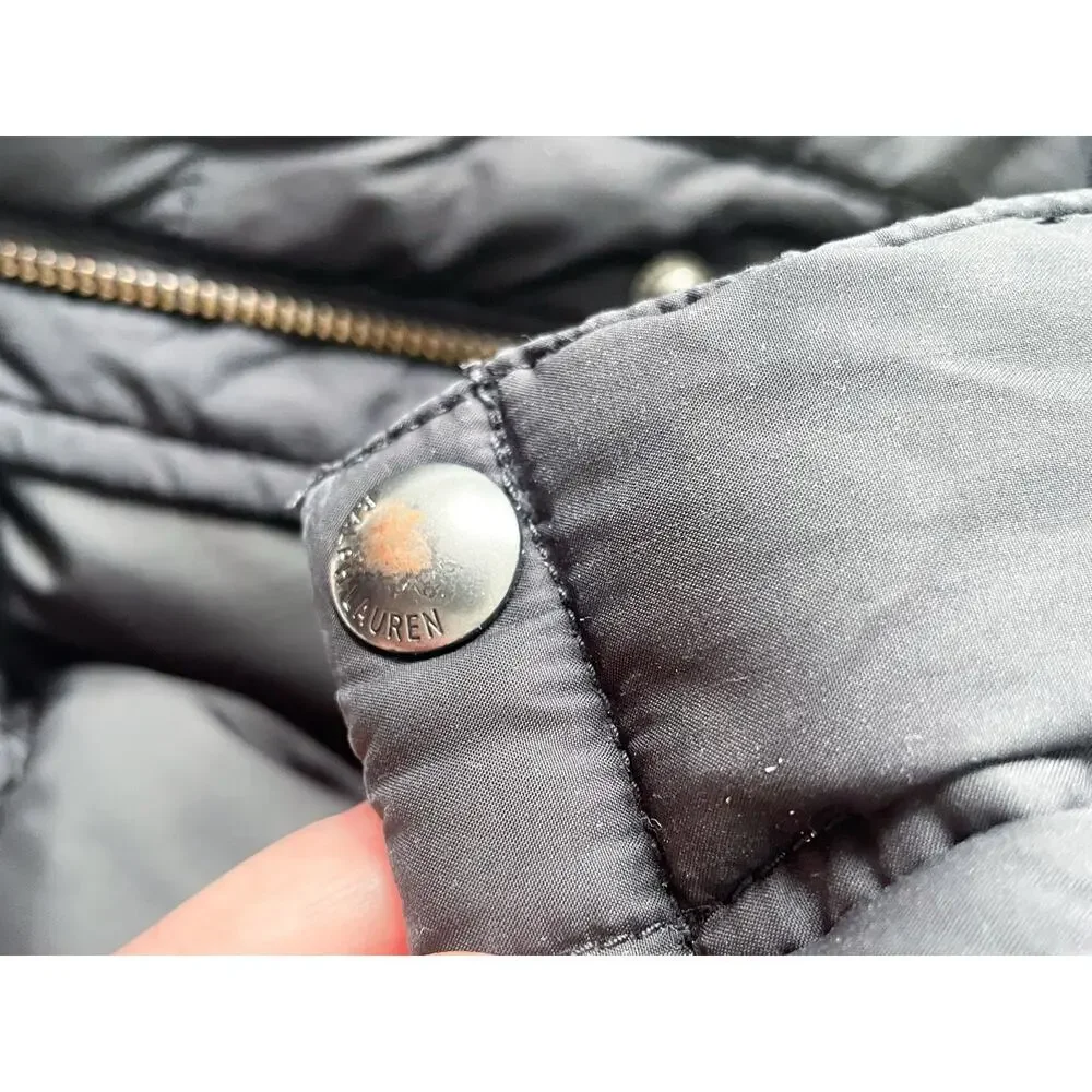 Polo Ralph Lauren Toddler Boy's Down Filled Black Hooded Quilted Puffer Coat 2T